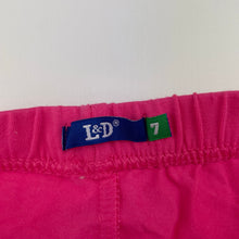 Load image into Gallery viewer, Girls L&amp;D, pink stretchy leggings, Inside leg: 48cm, EUC, size 7,  