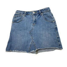 Load image into Gallery viewer, Girls Seed, blue stretch denim skirt, adjustable, L: 31cm, GUC, size 9,  