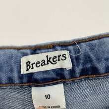 Load image into Gallery viewer, Boys Breakers, blue stretch denim jeans, adjustable, Inside leg: 63.5cm, EUC, size 10,  