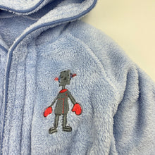 Load image into Gallery viewer, Boys blue, fleece dressing gown / bath robe, no labels, L: 49cm, armpit to cuff: 21cm, GUC, size 1-2,  