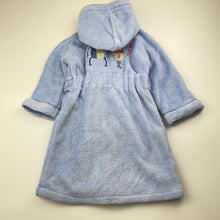 Load image into Gallery viewer, Boys blue, fleece dressing gown / bath robe, no labels, L: 49cm, armpit to cuff: 21cm, GUC, size 1-2,  