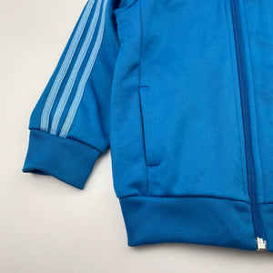 unisex Adidas, blue zip up track top, GUC, size 3,  