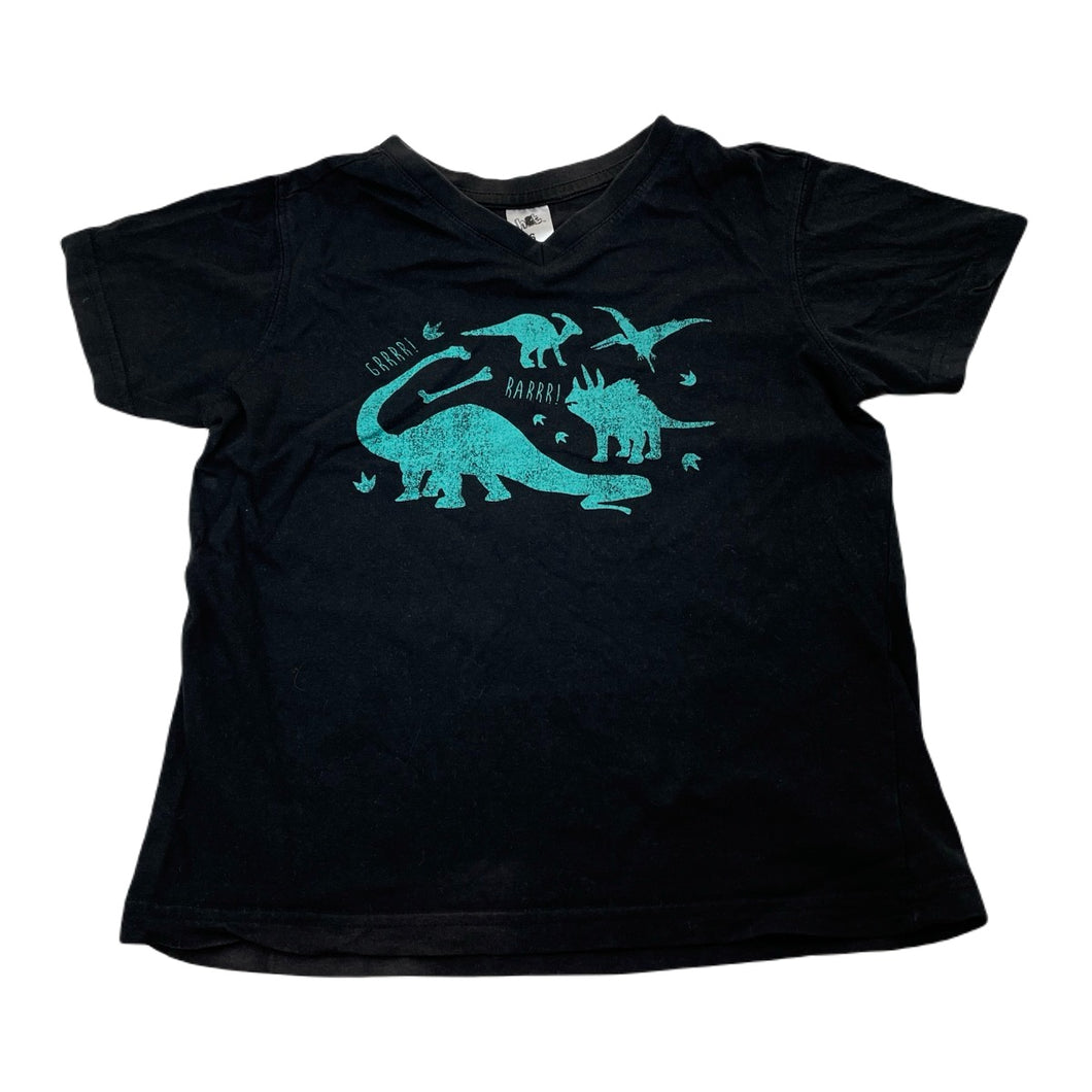 Boys H&T, black cotton tee / top, dinosaurs, GUC, size 6,  