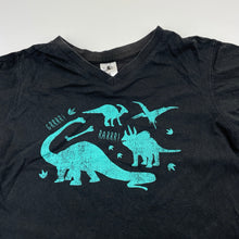 Load image into Gallery viewer, Boys H&amp;T, black cotton tee / top, dinosaurs, GUC, size 6,  