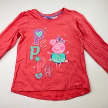 Load image into Gallery viewer, Girls Peppa Pig, cotton long sleeve tee / top, GUC, size 5,  