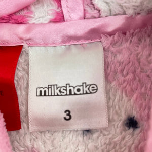 Girls Milkshake, fleece dressing gown / bath robe, L: 59cm, GUC, size 3,  