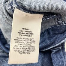 Load image into Gallery viewer, Girls GAP, blue stretch denim jacket, poppers, Sz: L, armpit to armpit: 38cm, shoulder to cuff: 54cm, GUC, size 12-14,  