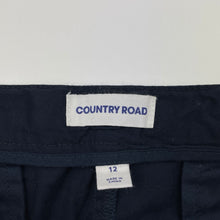 Load image into Gallery viewer, Boys Country Road, navy stretch cotton chino pants, adjustable, Inside leg: 67cm, GUC, size 12,  
