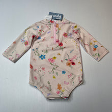 Load image into Gallery viewer, Girls Toshi, floral long sleeve swim one-piece, UPF 50+, NEW, size 00,  