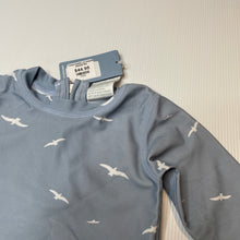 Load image into Gallery viewer, unisex Toshi, long sleeve swim one-piece, seagulls, NEW, size 00,  