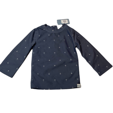 unisex Toshi, blue long sleeve rashie / swim top, UPF 50+, NEW, size 1,  