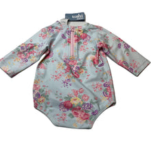 Load image into Gallery viewer, Girls Toshi, long sleeve floral swim one-piece, UPF 50+, NEW, size 00,  
