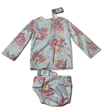 Load image into Gallery viewer, Girls Toshi, floral long sleeve rashie + swim nappy, NEW, size 0,  