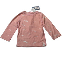 Load image into Gallery viewer, Girls Toshi, pink long sleeve rashie / swim top, seagulls, NEW, size 0,  