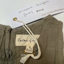 Load image into Gallery viewer, unisex Children of the Tribe, khaki crinkle cotton summer top, NEW, size 0,  