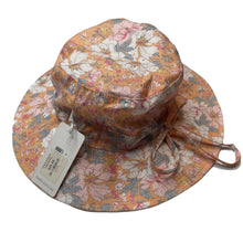 Load image into Gallery viewer, Girls Toshi, orange floral cotton sum hat, Sz: S, circum: 52cm, NEW, size 1-2,  