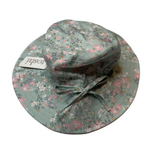 Load image into Gallery viewer, Girls Toshi, floral cotton sun hat, Sz: M, circum: 54cm, NEW, size 4-6,  