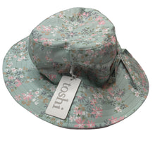 Load image into Gallery viewer, Girls Toshi, floral cotton sun hat, Sz: M, circum: 54cm, NEW, size 4-6,  