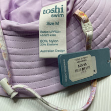 Load image into Gallery viewer, Girls Toshi, floral swim sun hat. Sz: M, circum 54cm, NEW, size 4-6,  