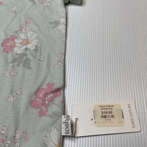 Girls Toshi, green floral cotton romper, NEW, size 0000,  