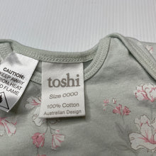 Load image into Gallery viewer, Girls Toshi, green floral cotton romper, NEW, size 0000,  