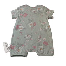 Load image into Gallery viewer, Girls Toshi, green floral cotton romper, NEW, size 00,  