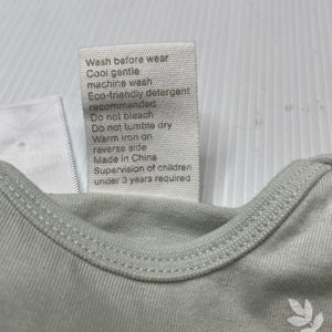 unisex Toshi, green cotton romper, leaves, NEW, size 000,  