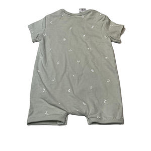 unisex Toshi, green cotton romper, leaves, NEW, size 000,  