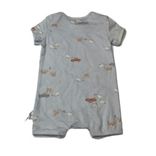 Load image into Gallery viewer, unisex Toshi, blue cotton romper, farmyard animals, NEW, size 0000,  
