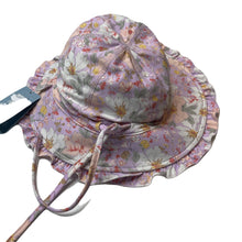 Load image into Gallery viewer, Girls Toshi, floral swim sun hat, UPF 50+, Sz: M, circum: 54cm, NEW, size 4-6,  