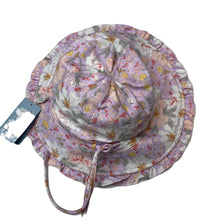 Load image into Gallery viewer, Girls Toshi, floral swim sun hat, UPF 50+, Sz: M, circum: 54cm, NEW, size 4-6,  