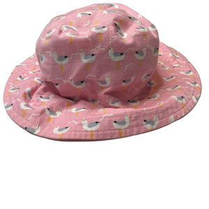 Girls hide & SEEK, lightweight cotton bucket hat, seagulls, Sz: L, circum: 55cm, NEW, size 7-10,  