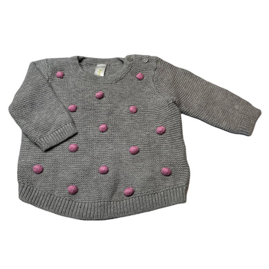 Girls Dymples, knitted cotton sweater / jumper, light mark left sleeve, FUC, size 00,  