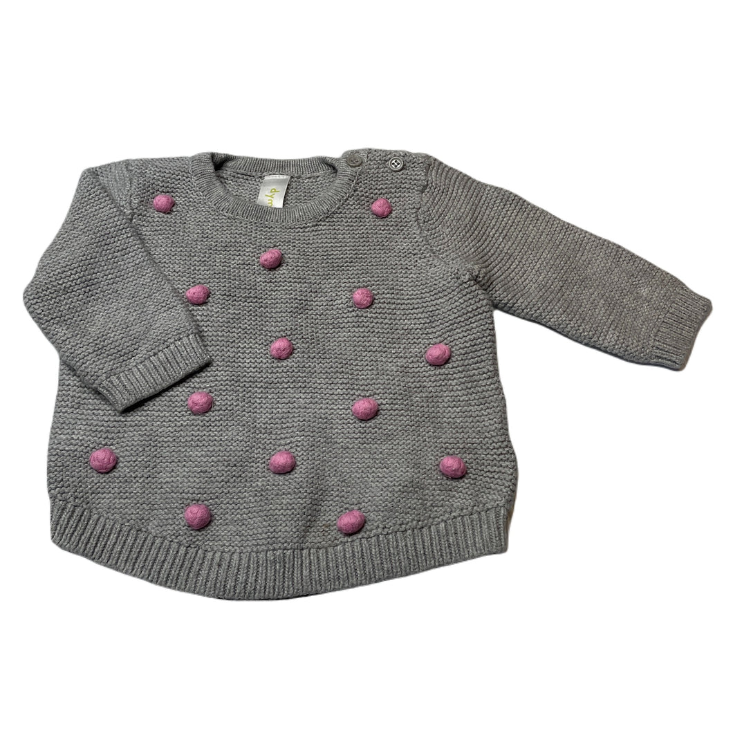 Girls Dymples, knitted cotton sweater / jumper, light mark left sleeve, FUC, size 00,  