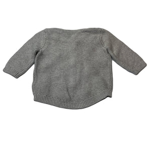 Girls Dymples, knitted cotton sweater / jumper, light mark left sleeve, FUC, size 00,  