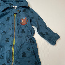 Load image into Gallery viewer, Boys Jack &amp; Milly, blue cotton zip romper, GUC, size 0,  