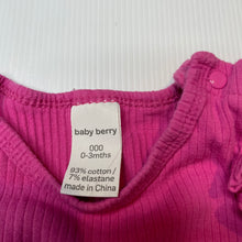 Load image into Gallery viewer, Girls Baby Berry, pink ribbed bodysuit / romper, FUC, size 000,  