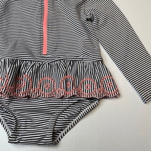 Load image into Gallery viewer, Girls Anko, striped long sleeve swim one-piece, EUC, size 2,  