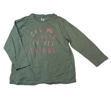Load image into Gallery viewer, Girls Brilliant Basics, green cotton long sleeve tee / top, GUC, size 4,  