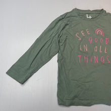 Load image into Gallery viewer, Girls Brilliant Basics, green cotton long sleeve tee / top, GUC, size 4,  