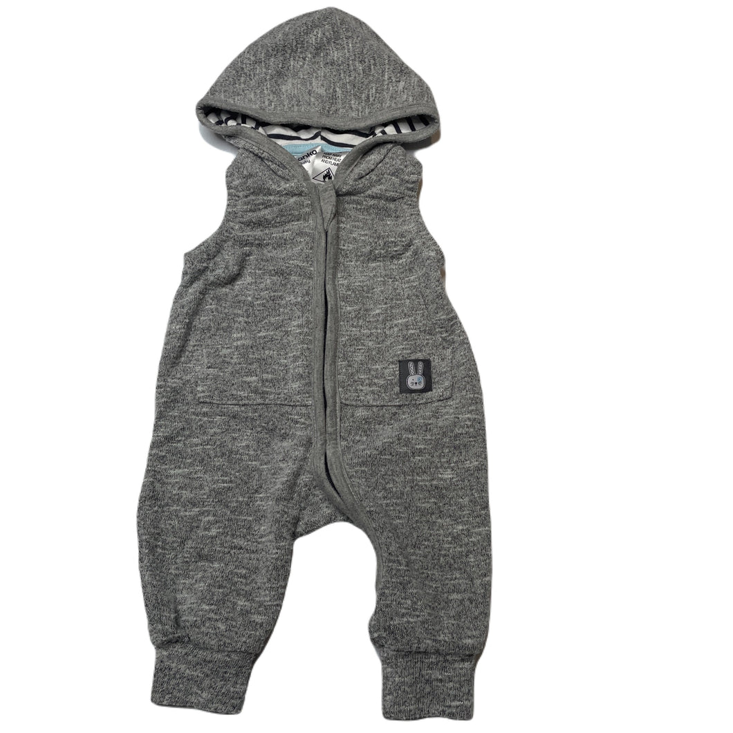 unisex Anko, lightweight knit hooded romper, pilling, FUC, size 0000,  