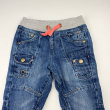 Load image into Gallery viewer, unisex Lily &amp; Dan, lined denim pants, elasticated, Inside leg: 33.5cm, GUC, size 3,  