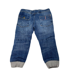 unisex Lily & Dan, lined denim pants, elasticated, Inside leg: 33.5cm, GUC, size 3,  