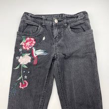Load image into Gallery viewer, Girls Miss Understood, embroidered stretch denim jeans, adjustable, Inside leg: 59.5cm, GUC, size 8,  