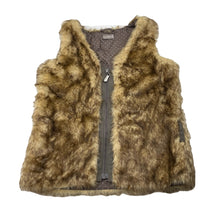 Load image into Gallery viewer, Girls CLAIRE, cotton lined zip up faux fur vest, GUC, size 4,  