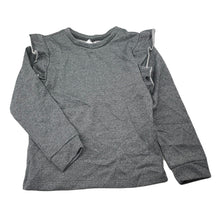 Load image into Gallery viewer, Girls H&amp;T, grey &amp; silver metallic long sleeve top, EUC, size 6,  