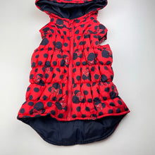 Load image into Gallery viewer, Girls Disney, Minnie Mouse hooded puffer vest, small mark, FUC, size 4,  
