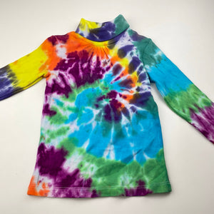 Girls Target, tie dyed stretchy roll neck top / skivvy, EUC, size 3,  