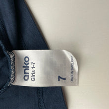 Load image into Gallery viewer, Girls Anko, navy cotton long sleeve tee / top, NEW, size 7,  