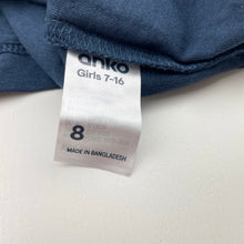 Load image into Gallery viewer, Girls Anko, navy cotton long sleeve tee / top, NEW, size 8,  